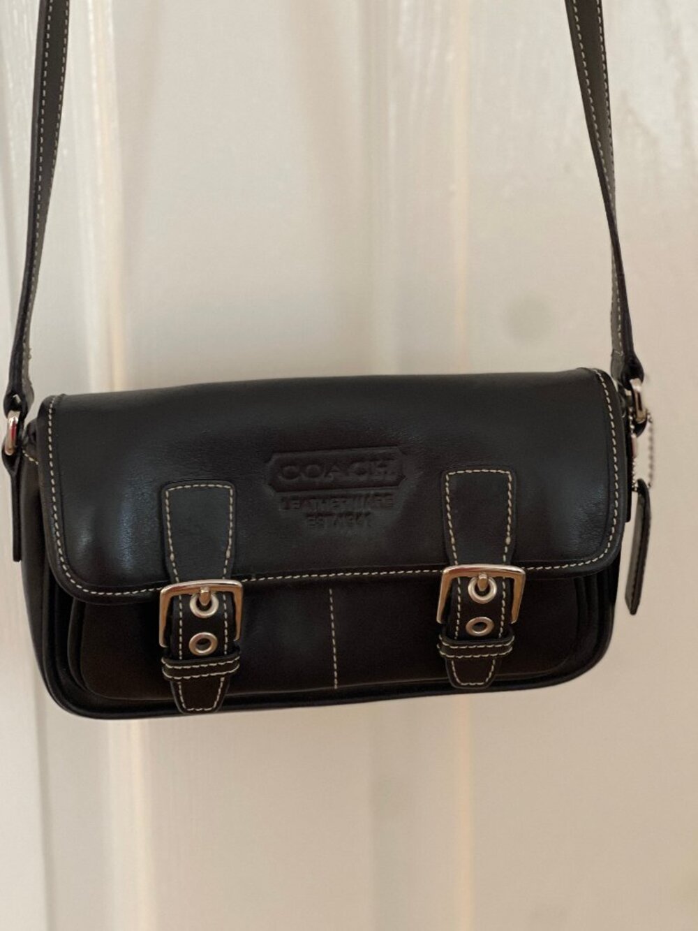 Coach Vintage Black Leather Crossbody Bag